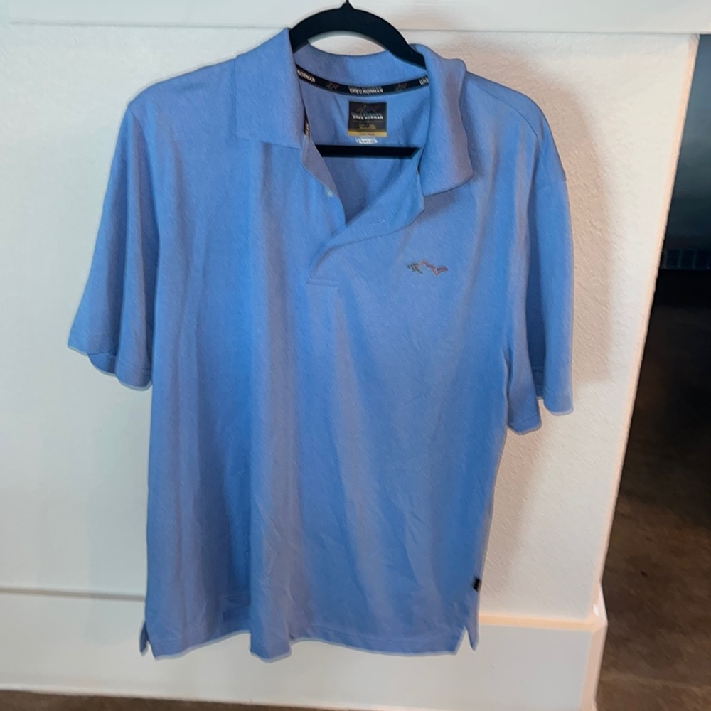 Mens light blue collared shirt